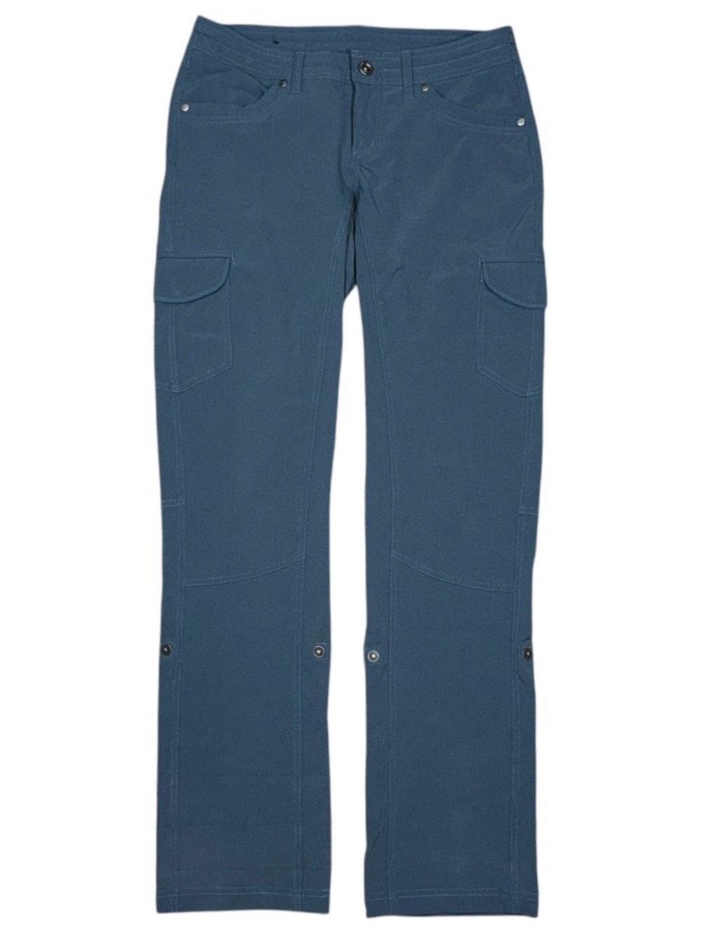 Kuhl Freeflex Roll Up Pants Blue Rainstorm Womens 4 Reg Mid Rise Cargo Hiking